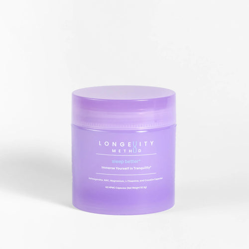 Natural sleep aid with magnesium and ashwagandha for healthy aging and restorative rest.